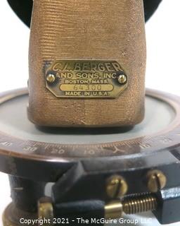 Antique Brass Engineer Surveyor Transit Level Made by C.L. Berger and Son, Boston.
