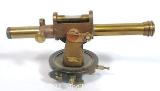 Antique Brass Engineer Surveyor Transit Level Made by C.L. Berger and Son, Boston.
