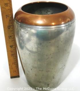 Vintage Pilgrim Pewter and Copper Vase.  Measures approximately 8" tall.