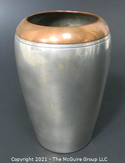 Vintage Pilgrim Pewter and Copper Vase.  Measures approximately 8" tall.