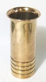 Vintage Art Deco Brass Container Made by Chase. Measures approximately 10" Tall.