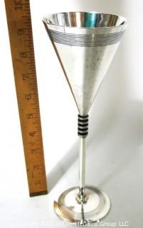 Art Deco Chrome Cocktail Coupe.  Measures approximately 10" tall.