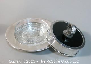 Round Art Deco Silver Plate Covered Dish with Lid made by English Silver Mfg. 