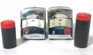 (2) Vintage Diner Napkin Dispensers and Retro Pair of Salt & Pepper Shakers.