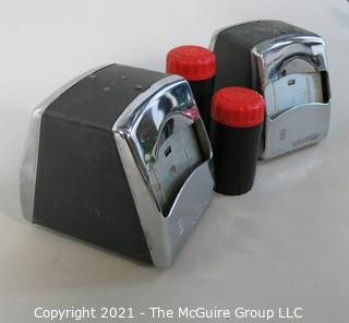 (2) Vintage Diner Napkin Dispensers and Retro Pair of Salt & Pepper Shakers.