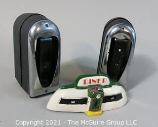 (2) Vintage Diner Napkin Dispensers and a Ceramic Decorative Piece.