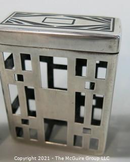 Art Deco Sterling Cigarette Pack Case and Table lighter