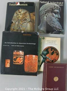 Collection of 4 books including "A Handbook of Greek Archaeology" by Fowler, Wheeler and Stevens