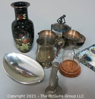 Eclectic collection including Ikora, pewter tankard, Illums Bolighus ceramics and Japanese Imperial Dynasty Vase.