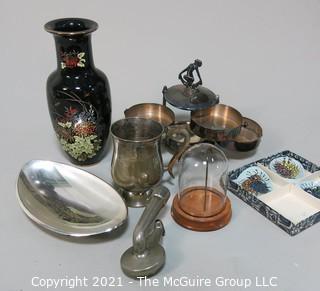 Eclectic collection including Ikora, pewter tankard, Illums Bolighus ceramics and Japanese Imperial Dynasty Vase.