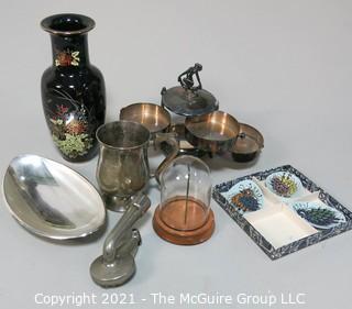 Eclectic collection including Ikora, pewter tankard, Illums Bolighus ceramics and Japanese Imperial Dynasty Vase.