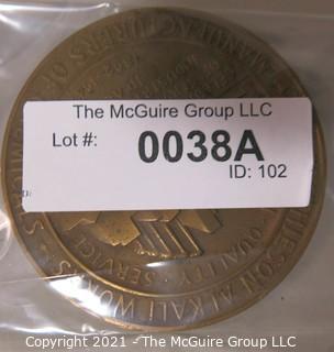 Bronze Medal: "The Mathieson Alkali Works - Manufacturers of Chemicals.  Celebrating 50 Years of Service to American Industry and Public Health; 1892-1942"