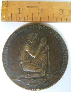 Tiffany and Co. Bronze Medal Titled: The Berwin White Coal Mining Company, 50th Anniversary 1886-1936