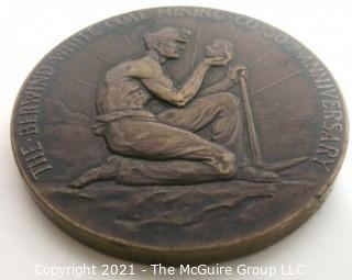 Tiffany and Co. Bronze Medal Titled: The Berwin White Coal Mining Company, 50th Anniversary 1886-1936