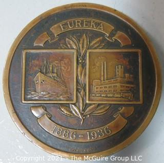 Tiffany and Co. Bronze Medal Titled: The Berwin White Coal Mining Company, 50th Anniversary 1886-1936