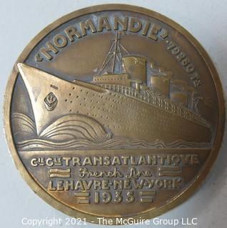 Bronze Medal of the "Normandie", Transatlantique French Oceanliner; Le Harve - New York; 1935 