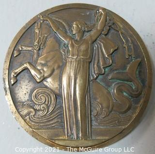 Bronze Medal of the "Normandie", Transatlantique French Oceanliner; Le Harve - New York; 1935 