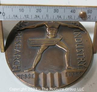 1933 Chicago Exposition Century of Progress Bronze Medal, Art Deco Design.