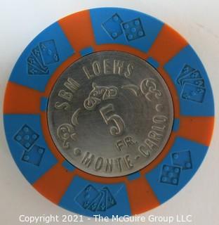 SBM-Loews; Monte-Carlo 5 Franc Casino Chip