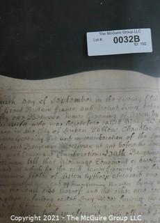 1751 One Year Land Indenture or Lease with Wax Seals on Vellum; England.  