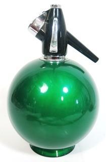 Vintage Art Deco Green Globe Master Double Capacity Soda Siphon. 