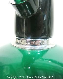 Vintage Art Deco Green Globe Master Double Capacity Soda Siphon. 