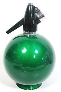 Vintage Art Deco Green Globe Master Double Capacity Soda Siphon. 