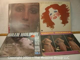 Vinyl Record: (four record lot) Female mix: Cher, Midler, Warwick, Holliday