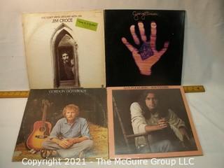 Vinyl Record: (four record lot) Male Pop/Folk: Croce, Harrison, Lightfoot, Fogelberg