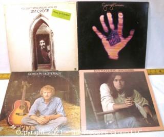 Vinyl Record: (four record lot) Male Pop/Folk: Croce, Harrison, Lightfoot, Fogelberg