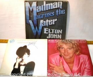 Vinyl Record: (three record lot) Pop/Rock: Elton John, Rod Stewart, Lou Reed