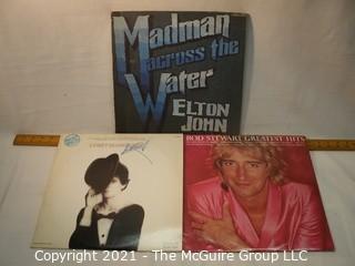 Vinyl Record: (three record lot) Pop/Rock: Elton John, Rod Stewart, Lou Reed