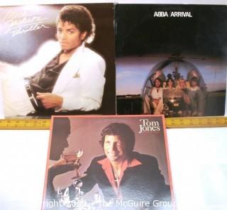 Vinyl Record: (three record lot) ABBA, Michael Jackson, Tom Jones (promo)