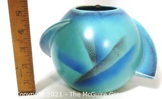 Vintage Art Deco Planet Shaped Pottery Planter.  Made in Germany.  Measures approximately 5" tall