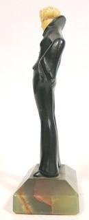 Chryselephantine Style Art Deco Statue of Young Woman. Measures approximately 6 1/2" tall.   