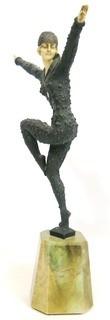 Large Art Deco D.H. Chiparus Bronze Statue Dancing Figurine Kapurthala. Measures approximately 12 1/2"Tall