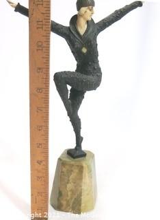 Large Art Deco D.H. Chiparus Bronze Statue Dancing Figurine Kapurthala. Measures approximately 12 1/2"Tall