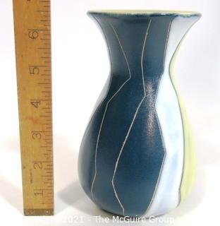 Vintage Art Deco Hand Painted Pottery Vase; Made in Germany.  Measures approximately 6 1/2" tall.