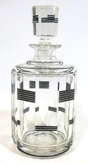 Palda Bohemian Czech Art Deco Cut Glass Liquor Decanter.  Measures approximately 9" tall. <br> <br> Many of the Karl Palda Bohemian Art Deco cut glass pieces in this auction were featured in the book “Collectible Bohemian Glass (1915 – 1945) Volume II” by Robert & Deborah Truitt.