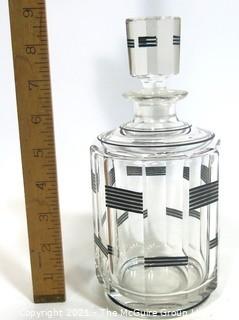 Palda Bohemian Czech Art Deco Cut Glass Liquor Decanter.  Measures approximately 9" tall. <br> <br> Many of the Karl Palda Bohemian Art Deco cut glass pieces in this auction were featured in the book “Collectible Bohemian Glass (1915 – 1945) Volume II” by Robert & Deborah Truitt.