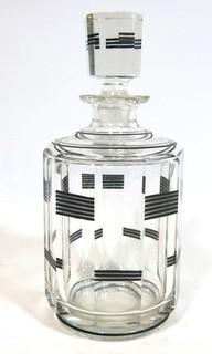 Palda Bohemian Czech Art Deco Cut Glass Liquor Decanter.  Measures approximately 9" tall. <br> <br> Many of the Karl Palda Bohemian Art Deco cut glass pieces in this auction were featured in the book “Collectible Bohemian Glass (1915 – 1945) Volume II” by Robert & Deborah Truitt.