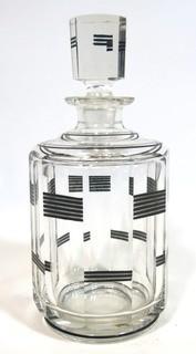 Palda Bohemian Czech Art Deco Cut Glass Liquor Decanter.  Measures approximately 9" tall. <br> <br> Many of the Karl Palda Bohemian Art Deco cut glass pieces in this auction were featured in the book “Collectible Bohemian Glass (1915 – 1945) Volume II” by Robert & Deborah Truitt.