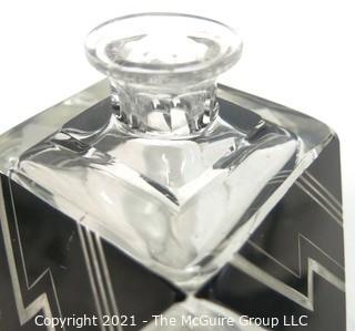 Palda Bohemian Czech Art Deco Cut Glass Perfume Bottle With Stopper.  Measures approximately 9 1/2" tall. <br> <br> Many of the Karl Palda Bohemian Art Deco cut glass pieces in this auction were featured in the book “Collectible Bohemian Glass (1915 – 1945) Volume II” by Robert & Deborah Truitt.