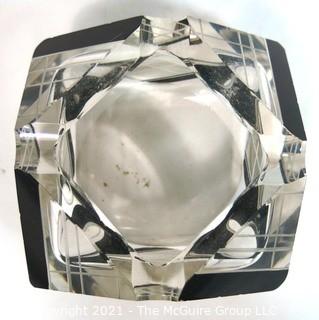 Palda Heavy Bohemian Czech Art Deco Cut Glass Ashtray. <br> <br> Many of the Karl Palda Bohemian Art Deco cut glass pieces in this auction were featured in the book “Collectible Bohemian Glass (1915 – 1945) Volume II” by Robert & Deborah Truitt.