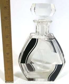 Palda Bohemian Czech Art Deco Cut Glass Liquor Decanter. Measures approximately 9 1/2" tall. <br> <br> Many of the Karl Palda Bohemian Art Deco cut glass pieces in this auction were featured in the book “Collectible Bohemian Glass (1915 – 1945) Volume II” by Robert & Deborah Truitt.