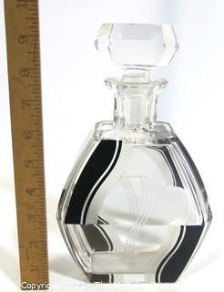 Palda Bohemian Czech Art Deco Cut Glass Liquor Decanter. Measures approximately 9 1/2" tall. <br> <br> Many of the Karl Palda Bohemian Art Deco cut glass pieces in this auction were featured in the book “Collectible Bohemian Glass (1915 – 1945) Volume II” by Robert & Deborah Truitt.