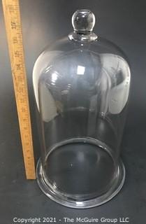 Vintage Heavy Glass Cloche Dome 17 1/2" tall x 10" wide.