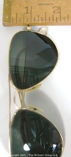 Pair of Vintage Ray Ban Aviator Sunglasses with Prescription Lens & Case. 