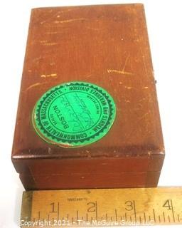 Wooden Box of Vintage Gold or Apothecary Scale Weights.