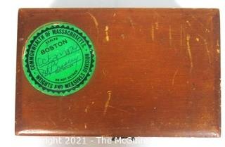 Wooden Box of Vintage Gold or Apothecary Scale Weights.